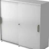 Hammerbacher Schuifdeurkast 2 Planken Afsluitbaar 1.200 x 400 x 1.100 mm Grijs