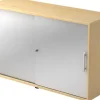 Hammerbacher Schuifdeurkast Spaanplaat 1 Plank Afsluitbaar 1.200 x 400 x 748 mm Ahorn Esdoorn, zilver