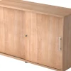 Hammerbacher Schuifdeurkast Spaanplaat 1 Plank Afsluitbaar 1.200 x 400 x 748 mm Walnoot Walnoot