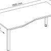 Hammerbacher VQS Hoogteverstelbaar Bureau Vrije vorm Ahorn 4 metalen poten 1.800 (B) x 1.000 (D) x 810 (H) mm Spaanplaat, Staal