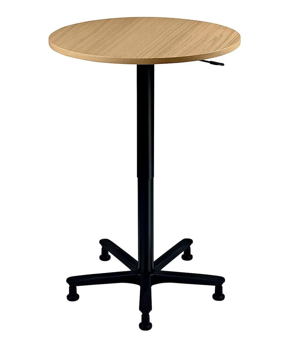 Hammerbacher VST Hoogteverstelbaar Statafel Vrije vorm Beuken Stervoet metaal 800 (B) x 800 (D) x 1.140 (H) mm Spaanplaat, Kunststof, Aluminium