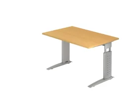 Hammerbacher VUS Hoogteverstelbaar Bureau Rechthoekig Beuken C-Voet 1,200 (B) x 800 (D) x 860 (H) mm Spaanplaat, Staal