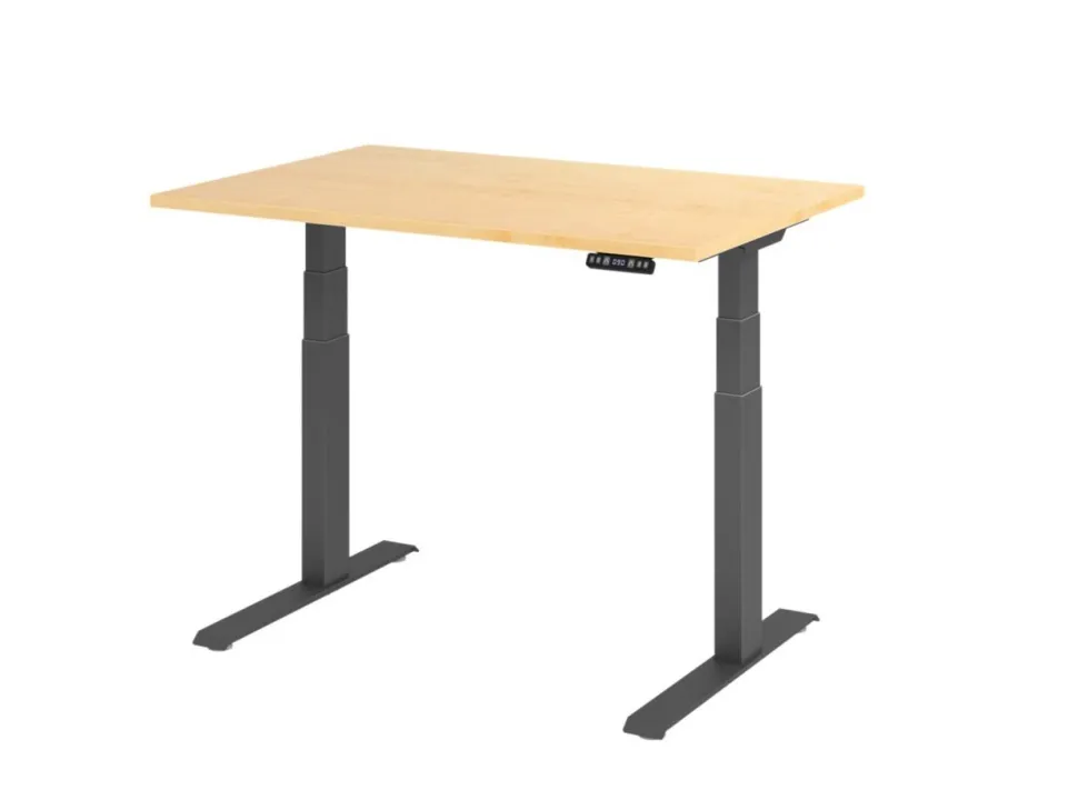 Hammerbacher VXDKB Elektrisch hoogteverstelbaar Zit-sta-bureau Ahorn C-Voet 1.200 (B) x 800 (D) x 1.290 (H) mm Spaanplaat, Staal