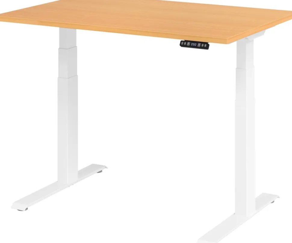Hammerbacher VXDKB Elektrisch hoogteverstelbaar Zit-sta-bureau Beuken C-Voet 1.200 (B) x 800 (D) x 1.290 (H) mm Spaanplaat, Staal