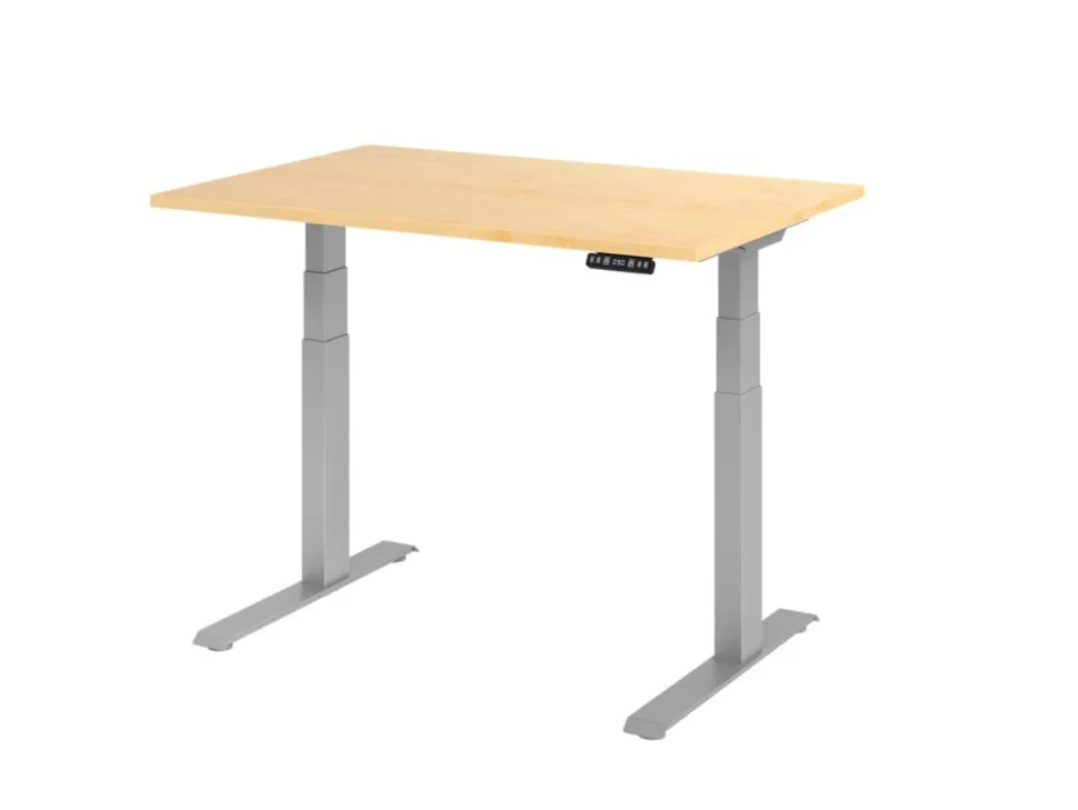 Hammerbacher VXDKB Elektrisch hoogteverstelbaar Zit-sta-bureau Ahorn C-Voet 1.200 (B) x 800 (D) x 1.290 (H) mm Spaanplaat, Staal
