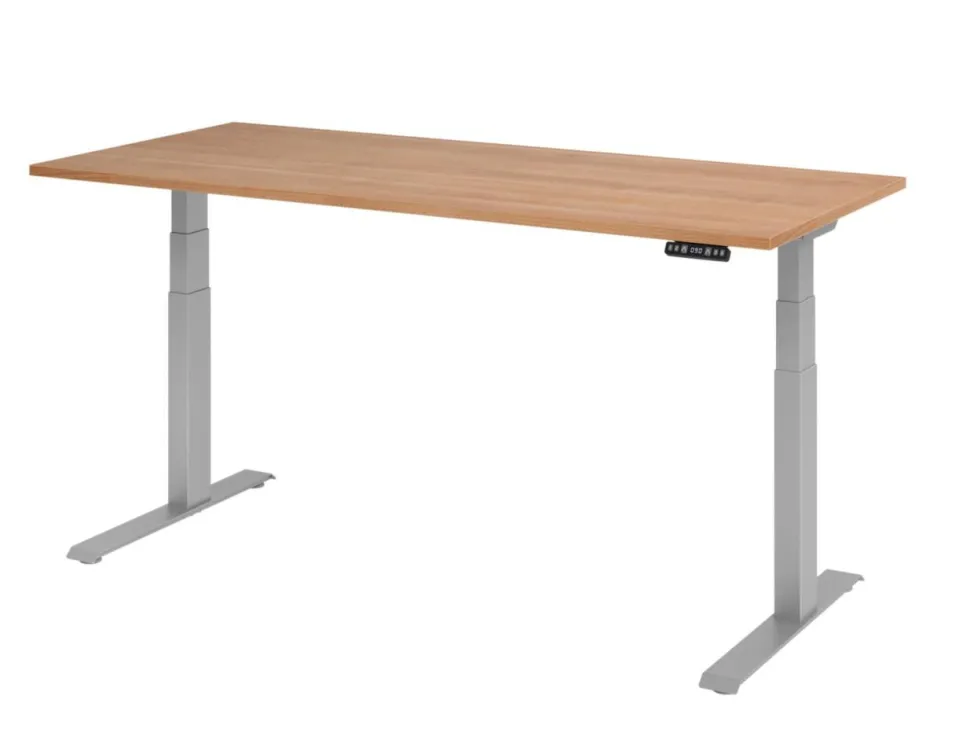 Hammerbacher VXDKB Elektrisch hoogteverstelbaar Zit-sta-bureau Walnoot C-Voet 1.800 (B) x 800 (D) x 1.290 (H) mm Spaanplaat, Staal