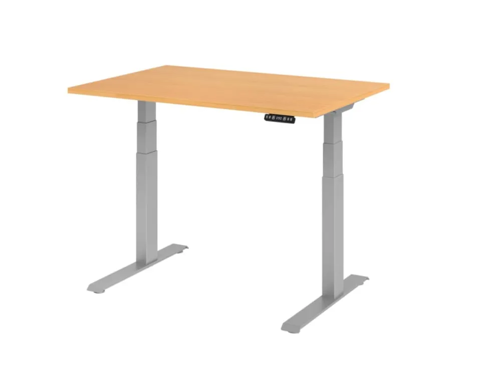 Hammerbacher VXDKB Elektrisch hoogteverstelbaar Zit-sta-bureau Beuken C-Voet 1.200 (B) x 800 (D) x 1.290 (H) mm Spaanplaat, Staal