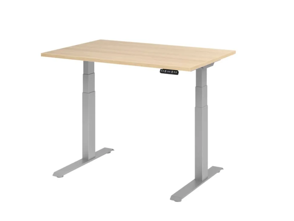 Hammerbacher VXDKB Elektrisch hoogteverstelbaar Zit-sta-bureau Eiken C-Voet 1.200 (B) x 800 (D) x 1.290 (H) mm Spaanplaat, Staal