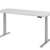 Hammerbacher VXDKB Elektrisch hoogteverstelbaar Zit-sta-bureau Grijs C-Voet 1.800 (B) x 800 (D) x 1.290 (H) mm Spaanplaat, Staal