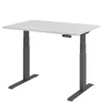 Hammerbacher VXDKB Elektrisch hoogteverstelbaar Zit-sta-bureau Grijs C-Voet 1.200 (B) x 800 (D) x 1.290 (H) mm Spaanplaat, Staal