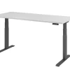 Hammerbacher VXDKB Elektrisch hoogteverstelbaar Zit-sta-bureau Grijs C-Voet 1.800 (B) x 800 (D) x 1.290 (H) mm Spaanplaat, Staal