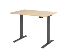 Hammerbacher VXDKB Elektrisch hoogteverstelbaar Zit-sta-bureau Eiken C-Voet 1.200 (B) x 800 (D) x 1.290 (H) mm Spaanplaat, Staal