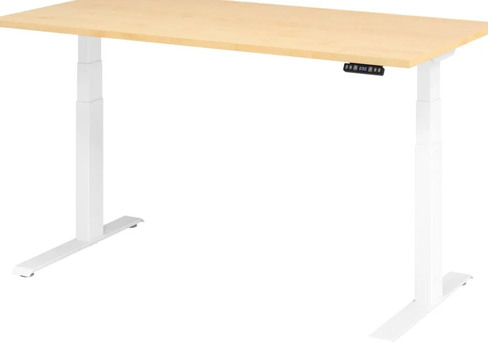 Hammerbacher VXDKB Elektrisch hoogteverstelbaar Zit-sta-bureau Ahorn C-Voet 1.600 (B) x 800 (D) x 1.290 (H) mm Spaanplaat, Staal