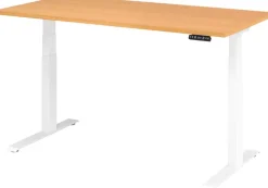 Hammerbacher VXDKB Elektrisch hoogteverstelbaar Zit-sta-bureau Beuken C-Voet 1.600 (B) x 800 (D) x 1.290 (H) mm Spaanplaat, Staal