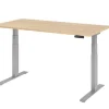 Hammerbacher VXDKB Elektrisch hoogteverstelbaar Zit-sta-bureau Eiken C-Voet 1.600 (B) x 800 (D) x 1.290 (H) mm Spaanplaat, Staal