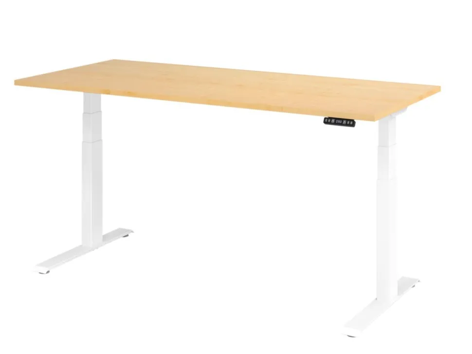 Hammerbacher VXDKB Elektrisch hoogteverstelbaar Zit-sta-bureau Ahorn C-Voet 1.800 (B) x 800 (D) x 1.290 (H) mm Spaanplaat, Staal