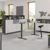 Hammerbacher VXDKB Elektrisch hoogteverstelbaar Zit-sta-bureau Wit C-Voet 1,800 (B) x 800 (D) x 1,290 (H) mm Spaanplaat, Staal