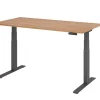 Hammerbacher VXDKB Elektrisch hoogteverstelbaar Zit-sta-bureau Walnoot C-Voet 1.600 (B) x 800 (D) x 1.290 (H) mm Spaanplaat, Staal