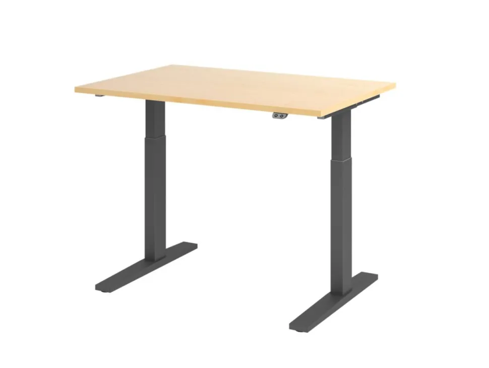 Hammerbacher VXMKA Elektrisch hoogteverstelbaar Zit-sta-bureau Ahorn C-Voet 1,200 (B) x 800 (D) x 1,200 (H) mm Spaanplaat, Staal