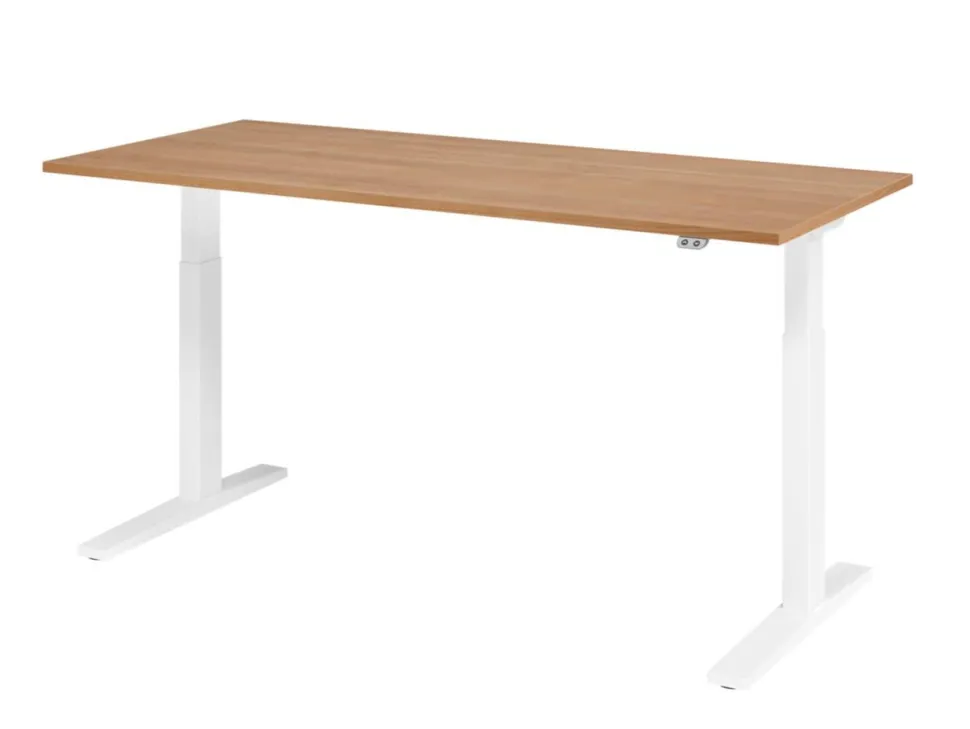 Hammerbacher VXMKA Elektrisch hoogteverstelbaar Zit-sta-bureau Walnoot C-Voet 1,800 (B) x 800 (D) x 1,200 (H) mm Spaanplaat, Staal