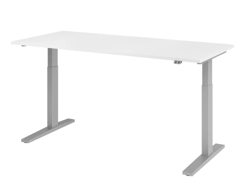 Hammerbacher VXMKA Elektrisch hoogteverstelbaar Zit-sta-bureau Wit C-Voet 1,800 (B) x 800 (D) x 1,200 (H) mm Spaanplaat, Staal