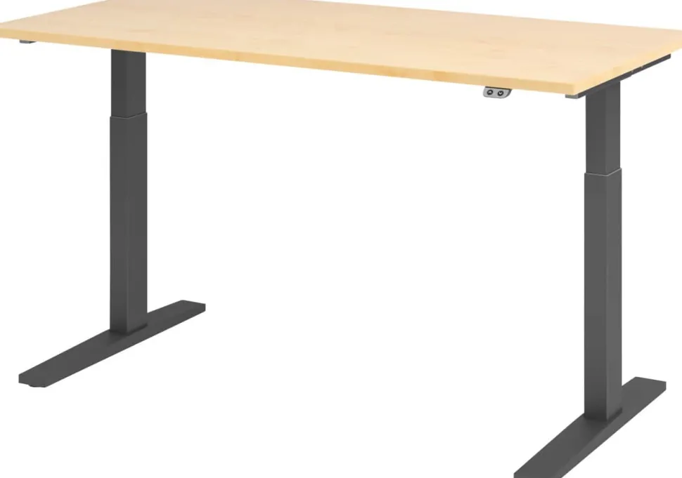 Hammerbacher VXMKA Elektrisch hoogteverstelbaar Zit-sta-bureau Ahorn C-Voet 1,600 (B) x 800 (D) x 1,200 (H) mm Spaanplaat, Staal