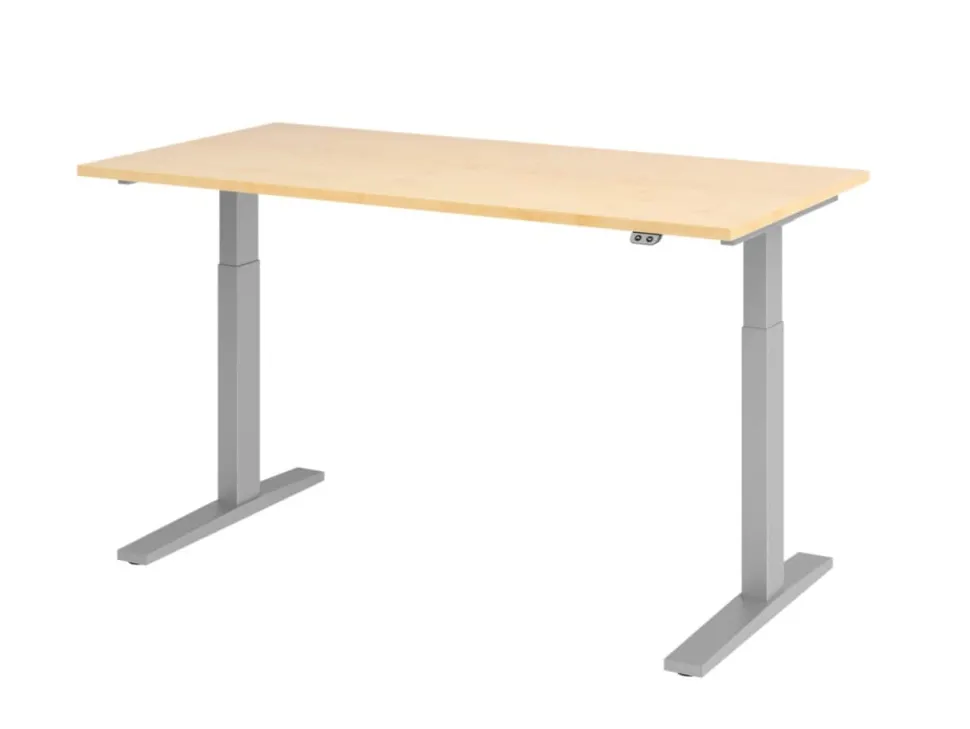 Hammerbacher VXMKA Elektrisch hoogteverstelbaar Zit-sta-bureau Ahorn C-Voet 1,600 (B) x 800 (D) x 1,200 (H) mm Spaanplaat, Staal