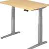 Hammerbacher XBHM VXBHM Elektrisch hoogteverstelbaar Zit-sta-bureau Rechthoekig Ahorn C-Voet 1.200 (B) x 800 (D) x 1.290 (H) mm Spaanplaat, Staal, Aluminium