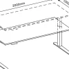 Hammerbacher XBHM VXBHM Elektrisch hoogteverstelbaar Zit-sta-bureau Rechthoekig Grijs C-Voet 2.000 (B) x 1.000 (D) x 1.290 (H) mm Spaanplaat, Staal, Aluminium