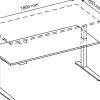 Hammerbacher XBHM VXBHM Elektrisch hoogteverstelbaar Zit-sta-bureau Rechthoekig Wit C-Voet 1.800 (B) x 800 (D) x 1.290 (H) mm Spaanplaat, Staal, Aluminium