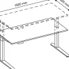 Hammerbacher XBHM VXBHM Elektrisch hoogteverstelbaar Zit-sta-bureau Rechthoekig Grijs C-Voet 1.600 (B) x 800 (D) x 1.290 (H) mm Spaanplaat, Staal, Aluminium