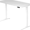 Hammerbacher XBHM VXBHM Elektrisch hoogteverstelbaar Zit-sta-bureau Rechthoekig Wit C-Voet 1.600 (B) x 800 (D) x 1.290 (H) mm Spaanplaat, Staal, Aluminium