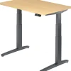 Hammerbacher XBHM VXBHM Elektrisch hoogteverstelbaar Zit-sta-bureau Rechthoekig Ahorn C-Voet 1.200 (B) x 800 (D) x 1.290 (H) mm Spaanplaat, Staal, Aluminium