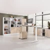 Hammerbacher XBHM VXBHM Elektrisch hoogteverstelbaar Zit-sta-bureau Rechthoekig Eiken C-Voet 1.200 (B) x 800 (D) x 1.290 (H) mm Spaanplaat, Staal, Aluminium