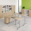 Hammerbacher XDSM VXDSM Elektrisch hoogteverstelbaar Zit-sta-bureau Rechthoekig Eiken T-Voet 1,800 (B) x 800 (D) x 1,270 (H) mm Spaanplaat, Staal