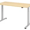 Hammerbacher XMST VXMST Elektrisch hoogteverstelbaar Zit-sta-bureau Rechthoekig Ahorn T-Voet 1,600 (B) x 800 (D) x 1,200 (H) mm Spaanplaat, Staal