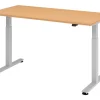 Hammerbacher XMST VXMST Elektrisch hoogteverstelbaar Zit-sta-bureau Rechthoekig Beuken T-Voet 1,600 (B) x 800 (D) x 1,200 (H) mm Spaanplaat, Staal