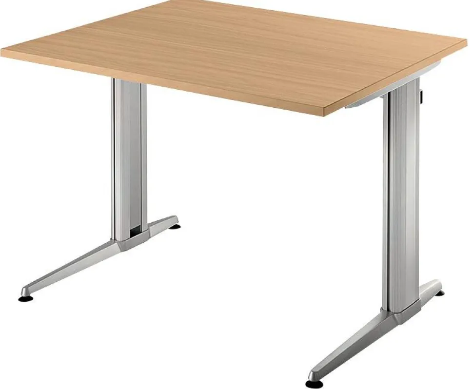 Hammerbacher XS-Serie Bureau Vierkant Beuken C-Voet 800 (B) x 800 (D) x 720 (H) mm Gemelamineerde spaanplaat
