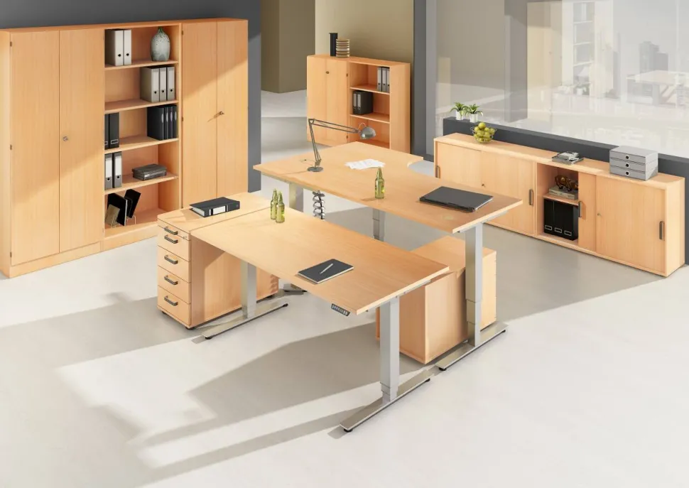 Hammerbacher Zit-sta bureau XDSM12/6/S Beuken 1.200 x 800 x 635 mm
