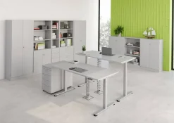 Hammerbacher Zit-sta bureau XDSM16/5/S Grijs 1.600 x 800 x 635 mm