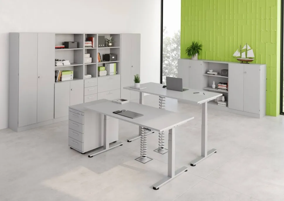 Hammerbacher Zit-sta bureau XDSM16/5/S Grijs 1.600 x 800 x 635 mm