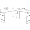 Kerkmann Form 4 Bureau L-vorm Wit Wang 1.600 (B) x 1.800 (D) x 760 (H) mm