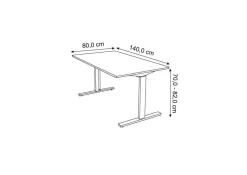 Kerkmann Form 2 Bureau Rechthoekig Antraciet T-Voet 1.400 (B) x 800 (D) x 820 (H) mm