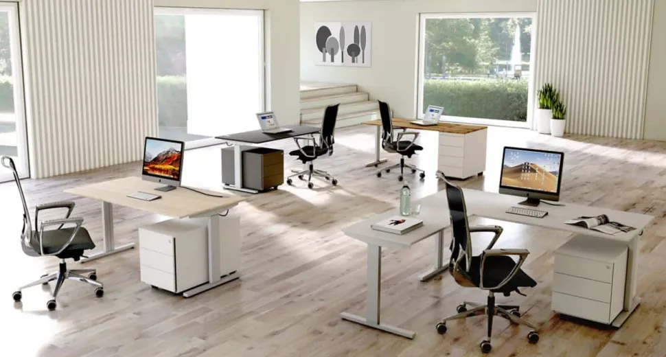 Kerkmann Form 2 Bureau Rechthoekig Antraciet T-Voet 1.800 (B) x 800 (D) x 820 (H) mm