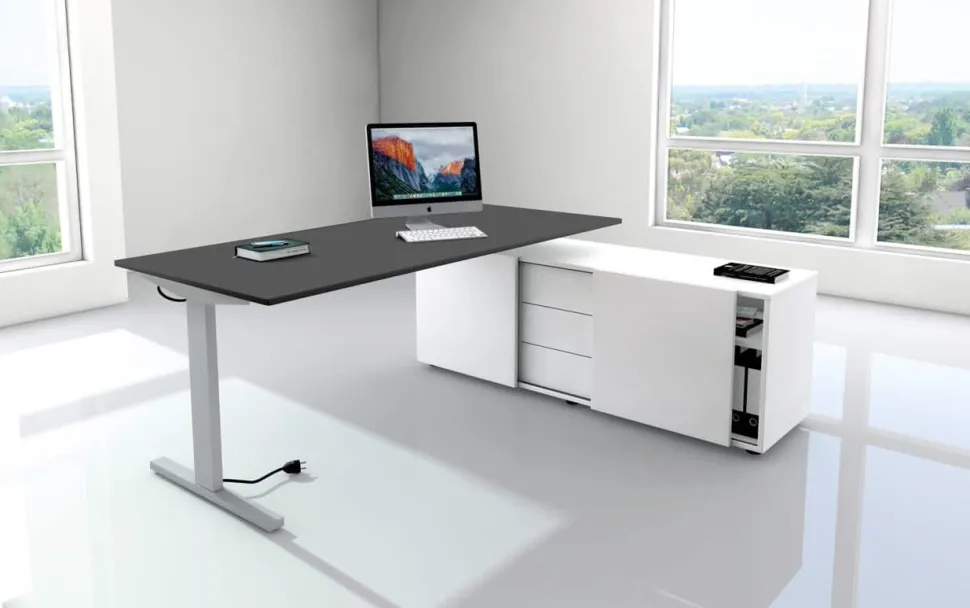 Kerkmann Form 2 Bureau Rechthoekig Antraciet T-Voet 1.800 (B) x 800 (D) x 820 (H) mm
