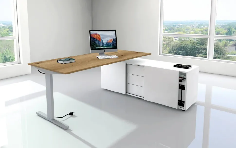 Kerkmann Form 2 Bureau Rechthoekig Antraciet T-Voet 1.800 (B) x 800 (D) x 820 (H) mm