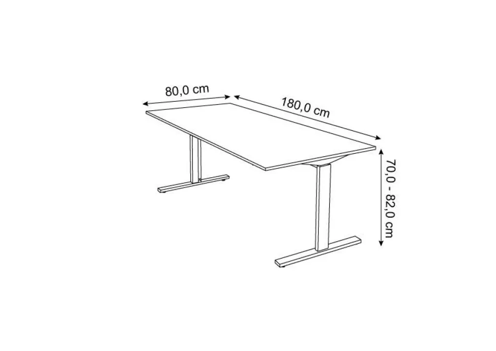 Kerkmann Form 2 Bureau Rechthoekig Antraciet T-Voet 1.800 (B) x 800 (D) x 820 (H) mm