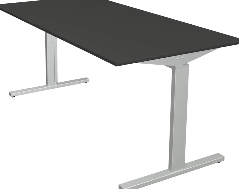 Kerkmann Form 2 Bureau Rechthoekig Antraciet T-Voet 1.600 (B) x 800 (D) x 820 (H) mm