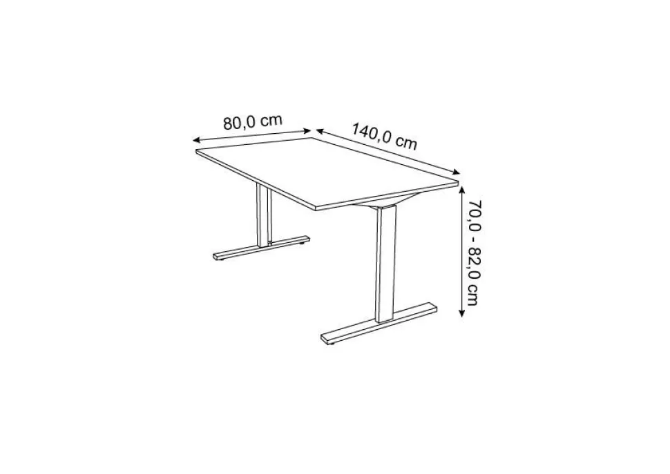 Kerkmann Form 2 Bureau Rechthoekig Ahorn T-Voet 1.400 (B) x 800 (D) x 820 (H) mm