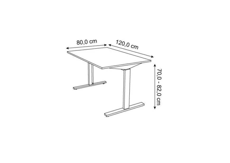 Kerkmann Form 2 Bureau Rechthoekig Ahorn T-Voet 1.200 (B) x 800 (D) x 820 (H) mm